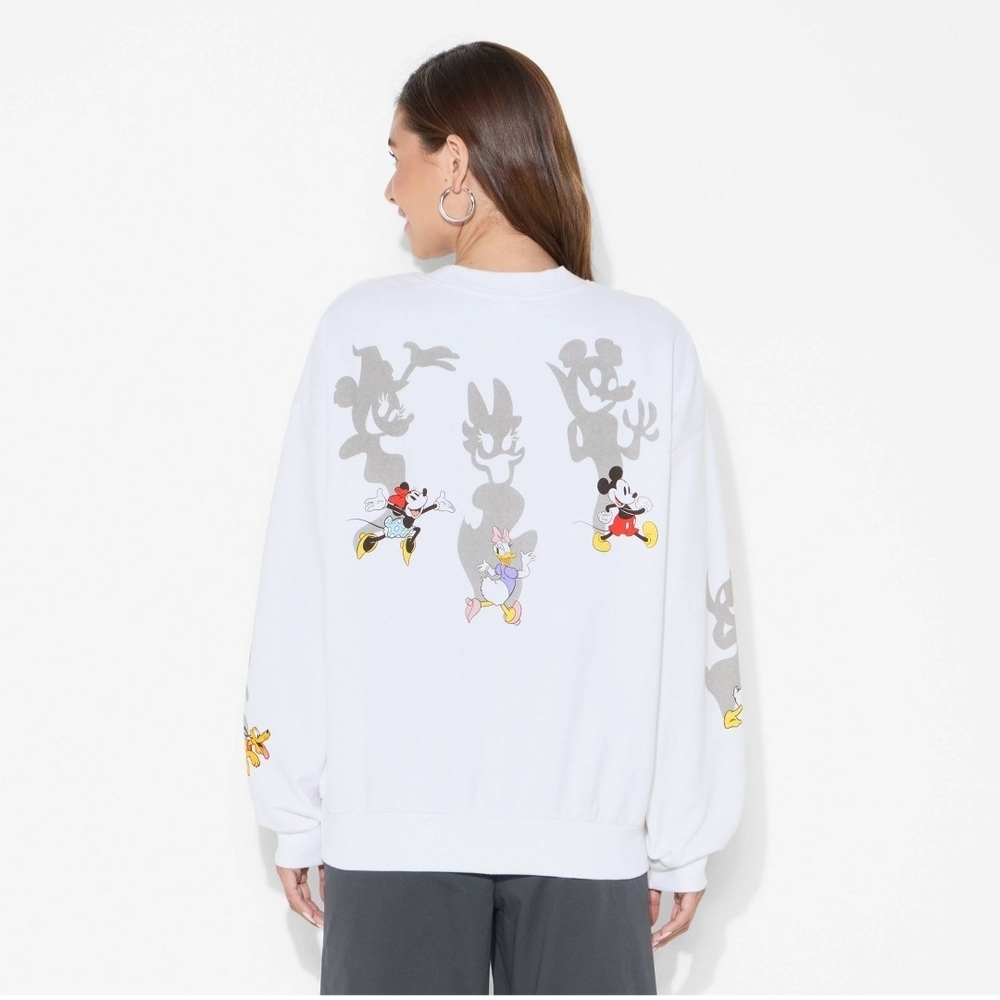 Women's Mickey & Friends Shadows Graphic Sweatshirt - White XS - Picture 3 of 3